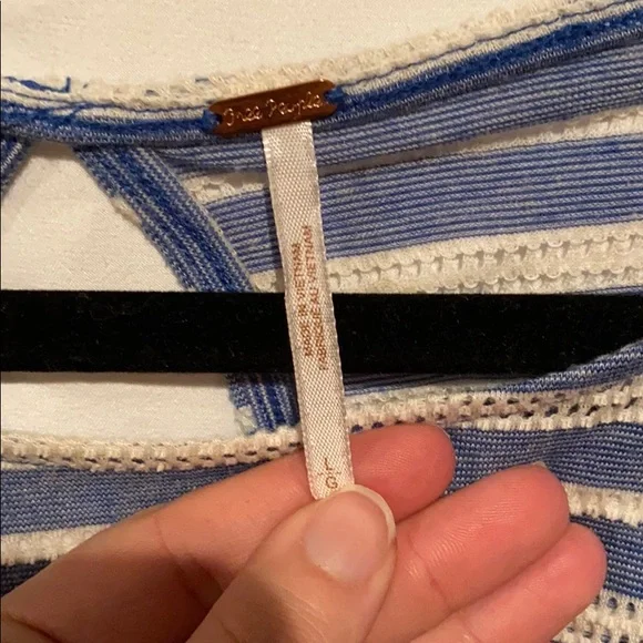 Free People Blue Striped Blouse - Picture 6 of 10